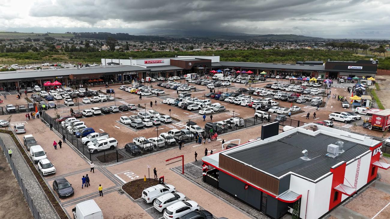 Aerial view of Abland Property Developers' Central Blue Shopping Centre